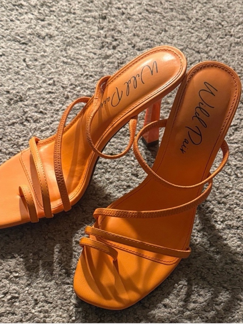 Wild Pair Orange Strappy Heels Size 7.5